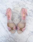 UNWORN Chanel Blush Pink Pearl CC Logo Slingback Heels (36.5) - VERY RARE