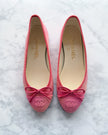 Chanel Peach Pink and Coral Canvas Ballet Flats (36) - VERY RARE
