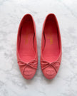 Chanel Raspberry Pink Leather CC Ballet Flats (34.5)