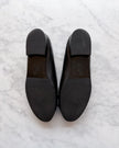 Chanel Black Leather Patent Cap Toe CC Ballet Flats (36.5)