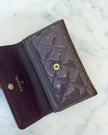 Chanel Purple Patent Quilted Embellished CC Logo Wallet