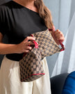 Gucci Tom Ford Era GG Monogram Canvas & Red Leather Strap Bag