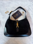 Gucci Jackie Suede and Leather Handbag with Gold Hardware