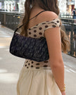 Fendi Denim Zucchino Handbag in Navy Blue