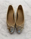 Chanel Metallic Champagne and Silver Holo CC Ballet Flats (34.5)
