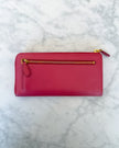 Prada Pink Saffiano Leather Zip Around Wallet with Original Box