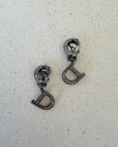 Christian Dior Graphite-Tone Logo Clip-On Earrings with Pink Crystals