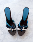 Celine Blue Confetti Beaded Mules - Unworn (38)