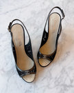 Chanel Black CC Mesh Slingback Heels (38.5)