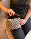 Gucci Tom Ford Era GG Monogram Canvas & Red Leather Strap Bag