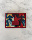 Valentino Garavani Multicolor Red Star Print Leather Card Holder