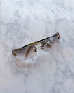 Chanel Rimless Crystal Embellished Sunglasses with Gold Hardware