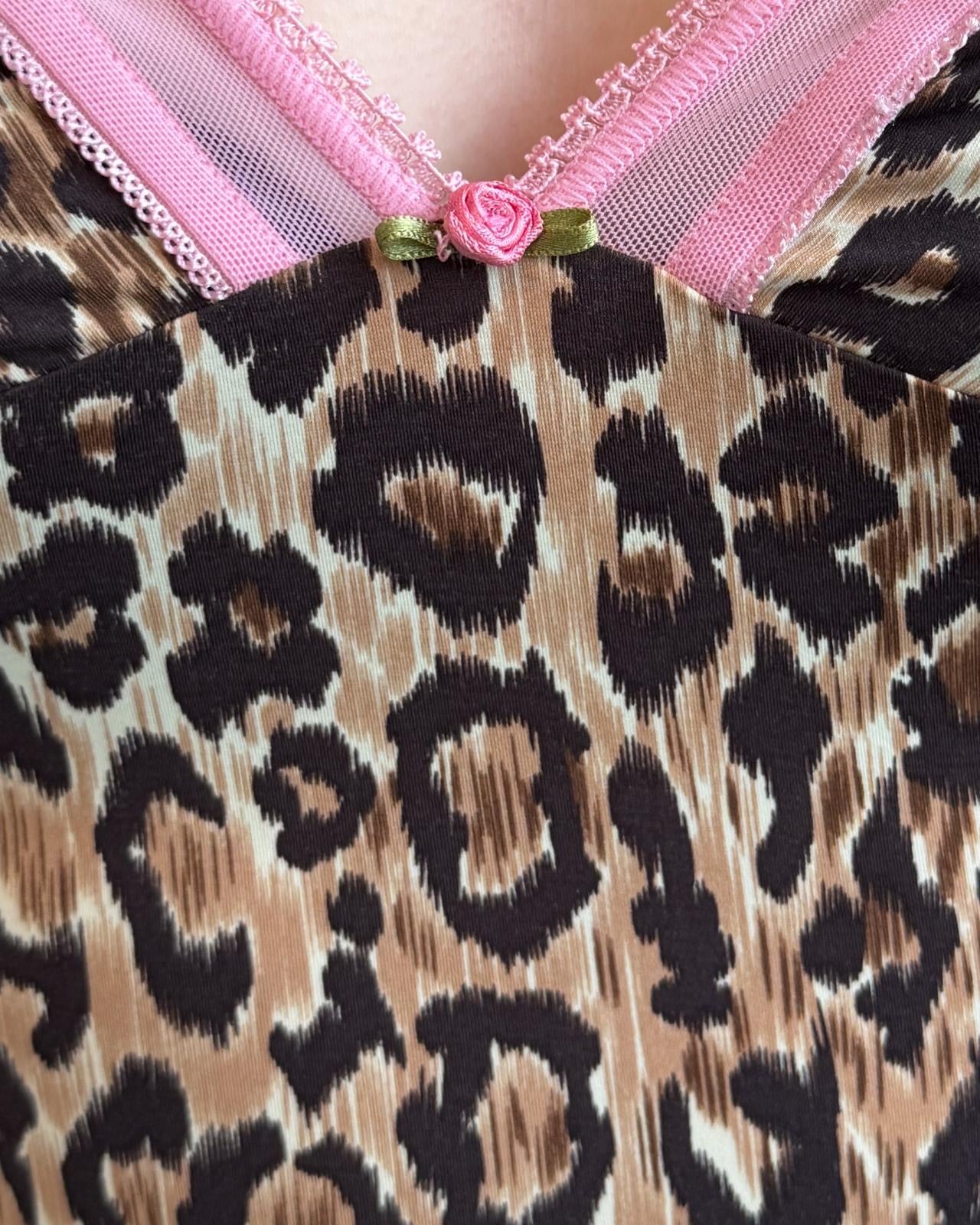 Dolce & Gabbana Pink Cami with Leopard Print (S)