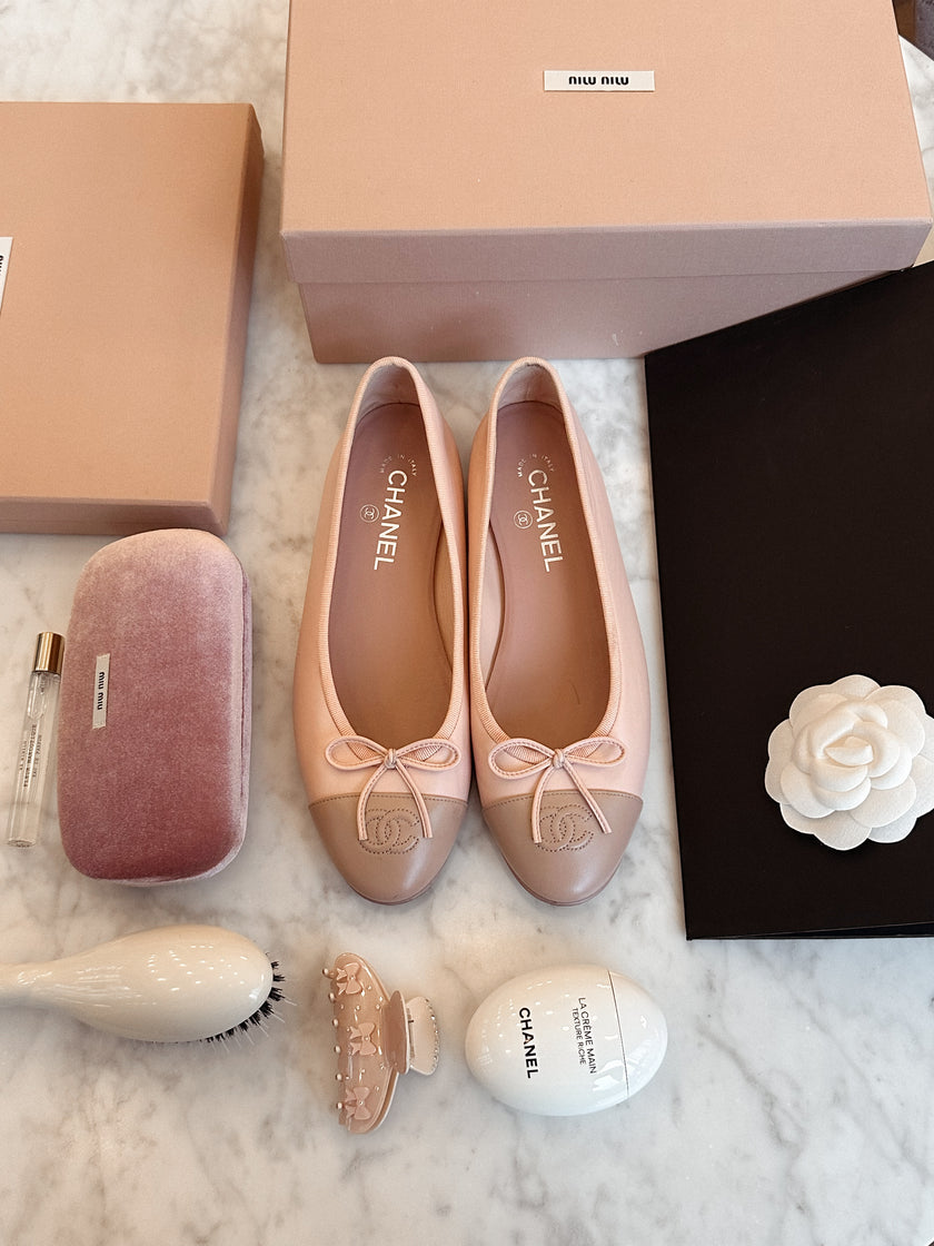 Chanel Ballerina Pink Ballet Flat Shoes (39.5)
