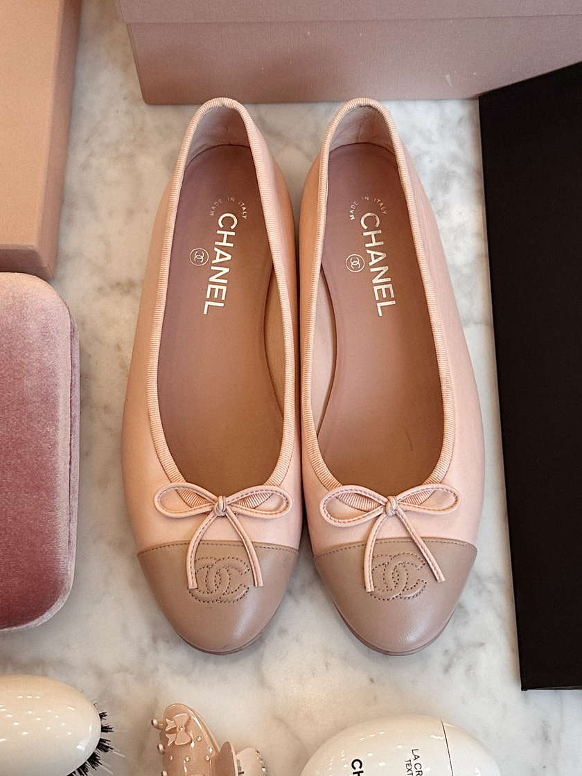Chanel Ballerina Pink Ballet Flat Shoes (39.5)