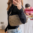 Fendi Brown Monogram Print Handbag with Gold Detail