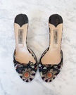 Jimmy Choo Multicolor Print Bow Kitten Heel (40.5)