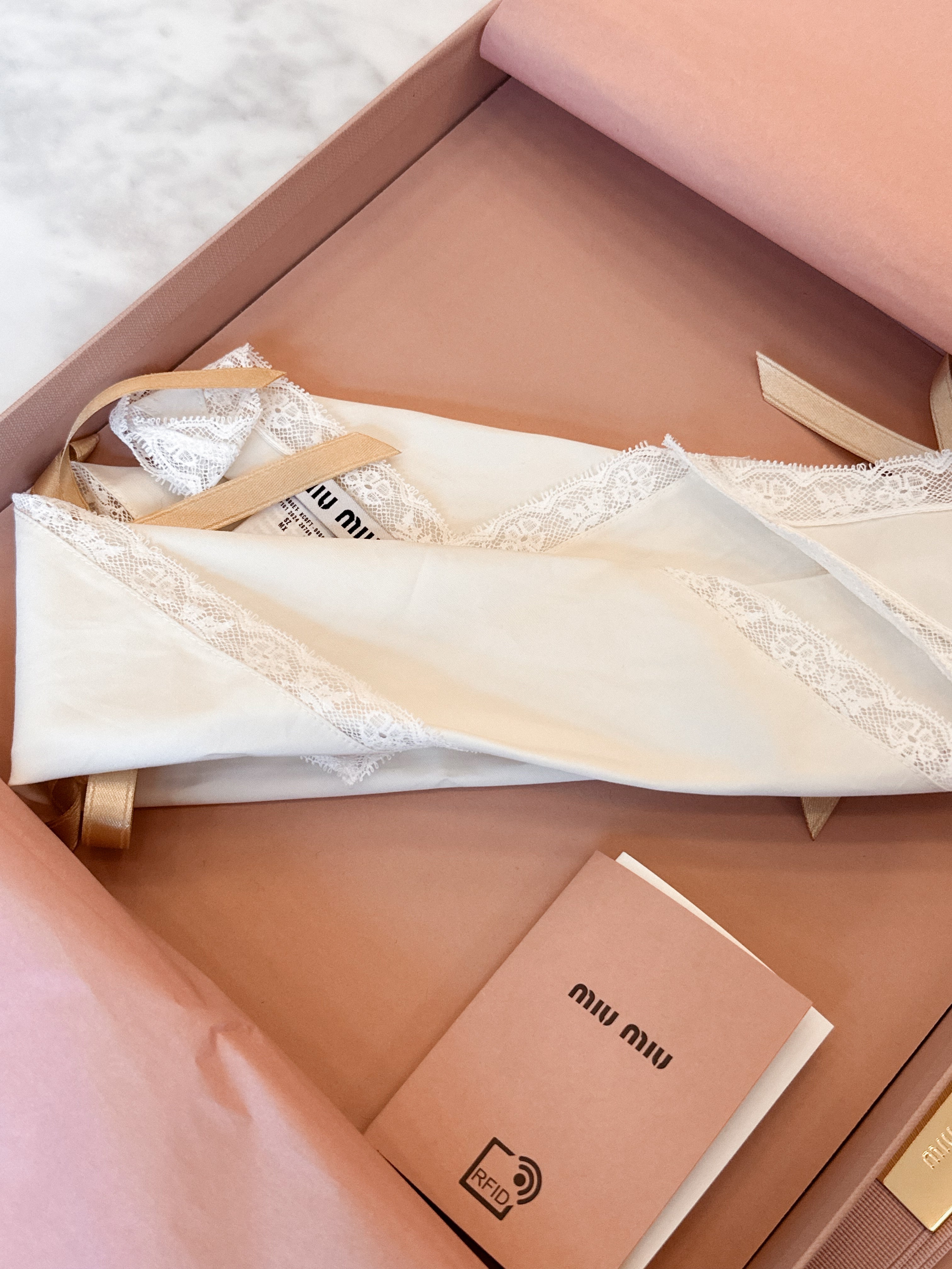 Miu Miu SS 2025 Lace Head and Neck Scarf RRP £220