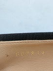 Chanel Black Leather Patent Cap Toe CC Ballet Flats (36.5)