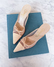 Chanel Ivory CC Logo Bow Kitten Heel Mules (35.5) - VERY RARE