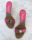 Dior Y2K Diorissimo Monogram Pink Logo Mules (37)