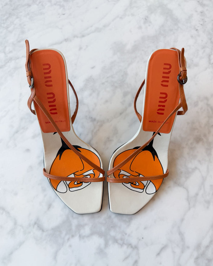 Miu Miu Orange Rose Sandals (38)