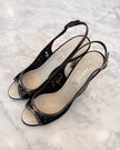 Chanel Black CC Mesh Slingback Heels (38.5)