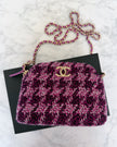 UNWORN Chanel Pink and Purple Tweed CC Chain Shoulder Bag with Gold Hardware