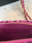 UNWORN Chanel Pink and Purple Tweed CC Chain Shoulder Bag with Gold Hardware