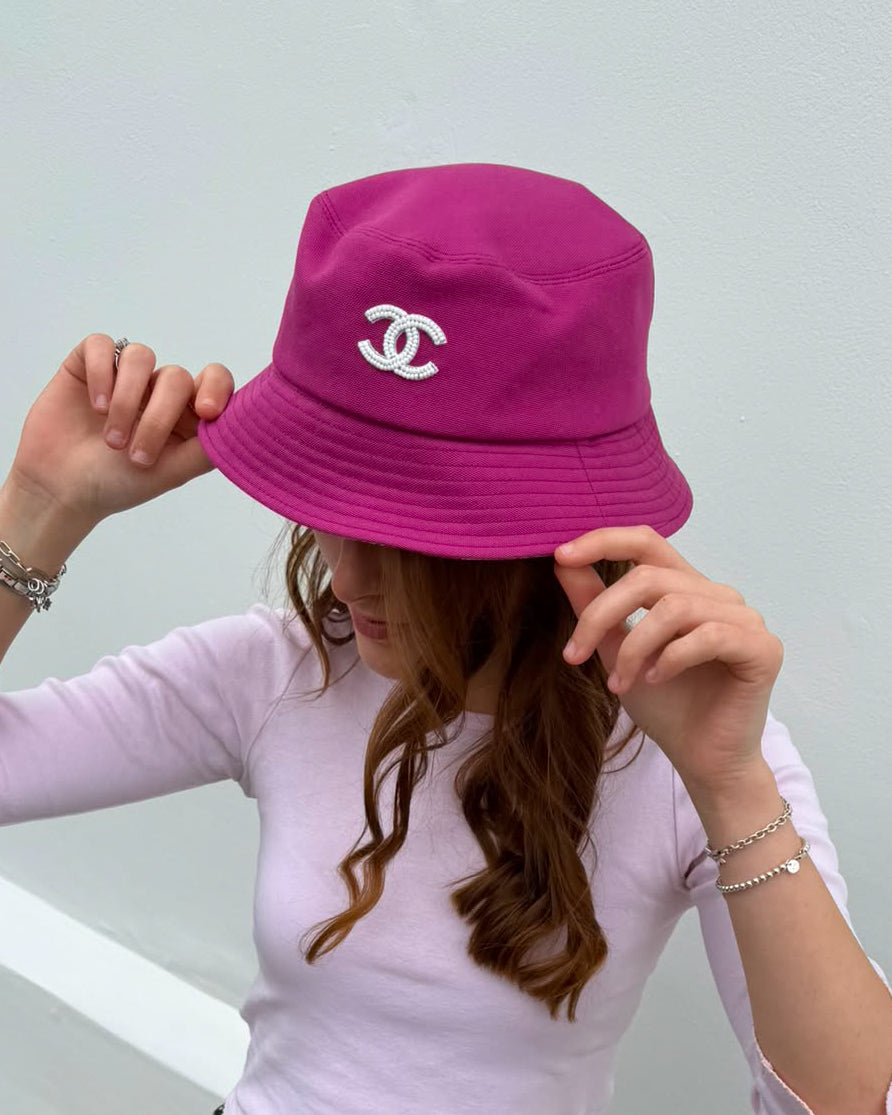 Chanel Pink Bucket Hat (M)