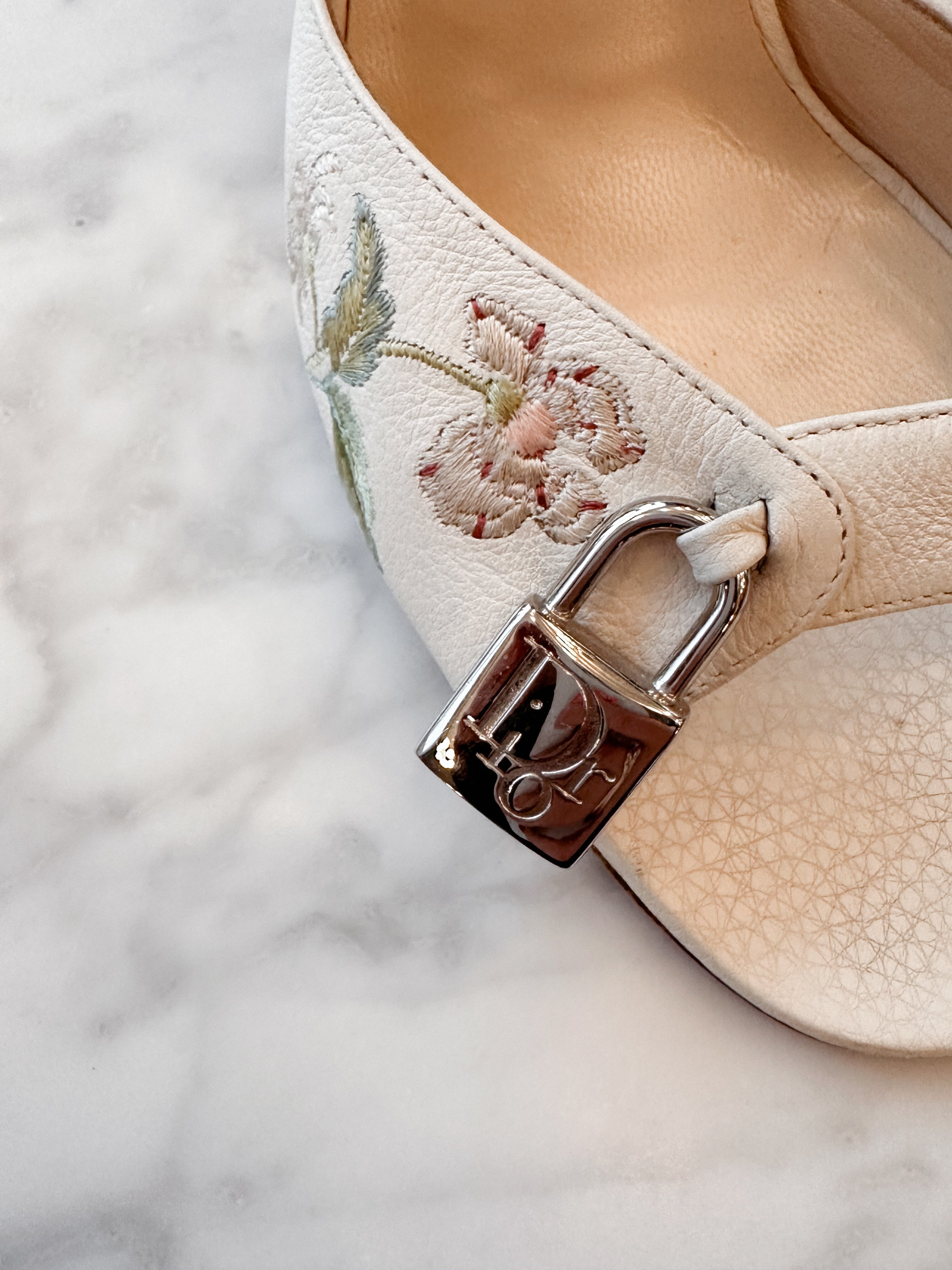 Dior by Galliano 2000s Archive Floral Key Lock Mules (39.5)
