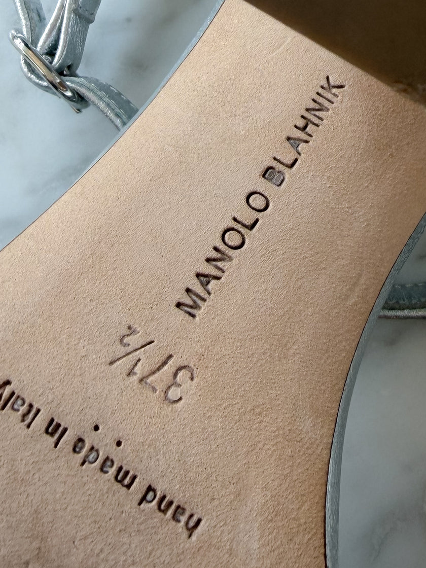 Manolo Blahnik Crystal Sphere Sandals (37.5)