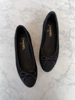 Chanel Black Tweed Timeless CC Ballet Flats (39.5)