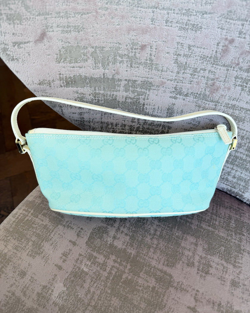 Gucci Baby Blue Boat Monogram Handbag