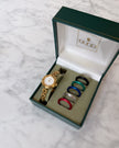Vintage Gucci Gold Bracelet Watch - Full Set with 6 Interchangeable Bezels & Original Box