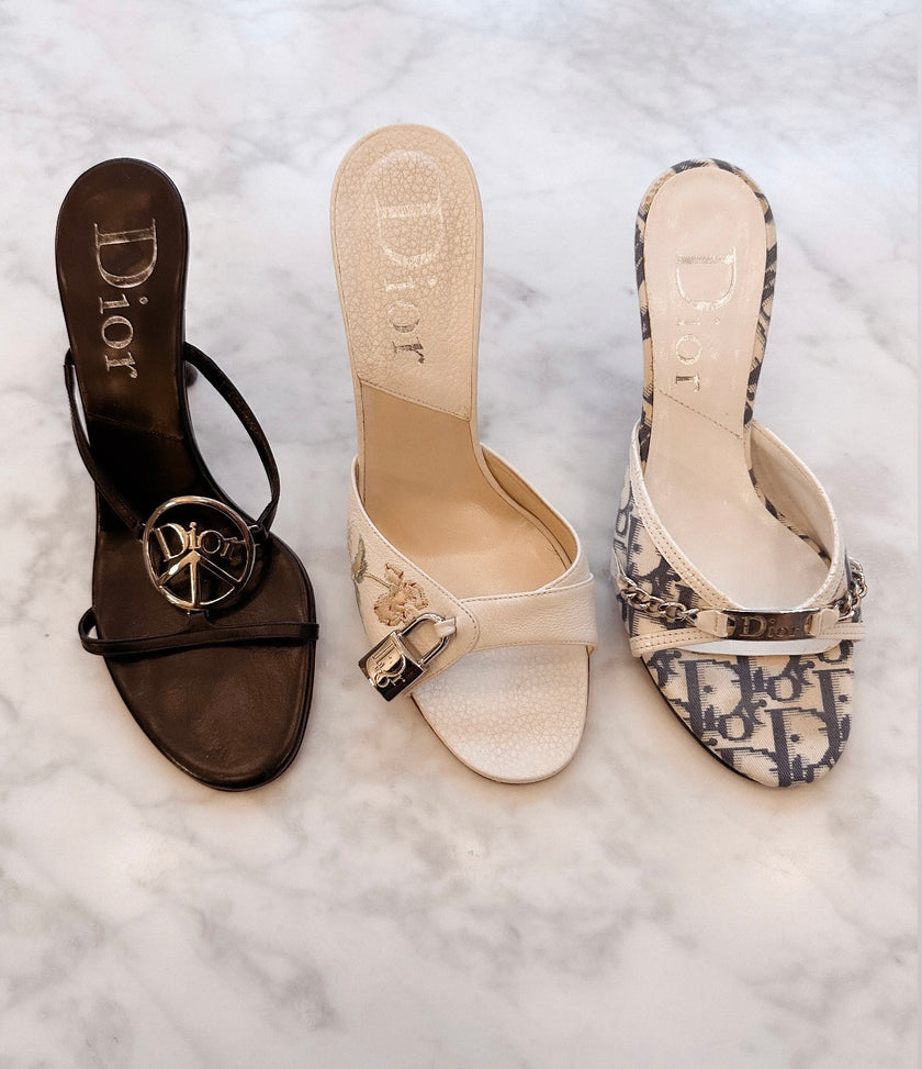 Dior 2000s John Galliano Peace and Love Mules (38)