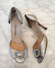 Manolo Blahnik Sedaraby Pumps in Silver (38)