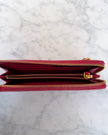 Prada Pink Saffiano Leather Zip Around Wallet with Original Box
