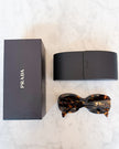BRAND NEW Prada New Tortoiseshell Brown Oval Sunglasses with Original Case and Box