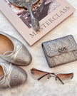 Chanel Silver Ballet Flat Shoes (37)