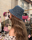 Gucci Denim Monogram Bucket Hat (M)