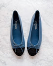 UNWORN Chanel Sky Blue Two-Tone CC Ballet Flats (38.5)