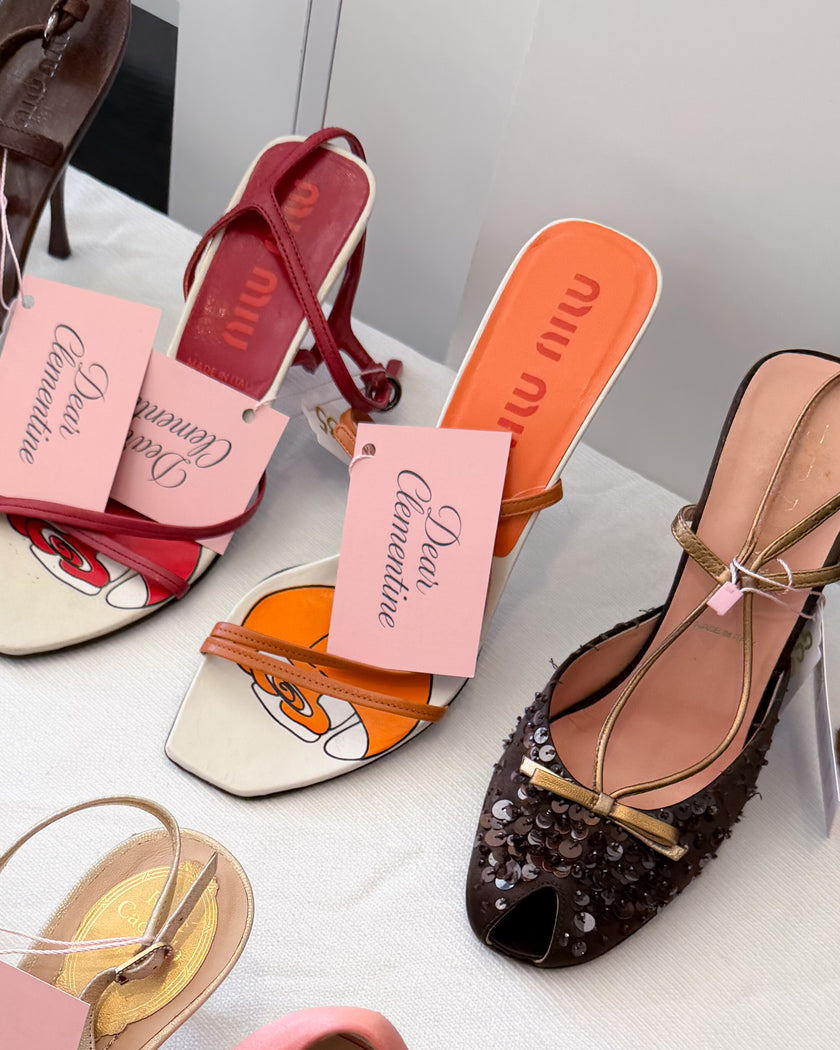 Miu Miu Orange Rose Sandals (38)