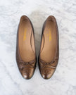 Chanel Bronze Leather CC Ballet Flats (39.5)
