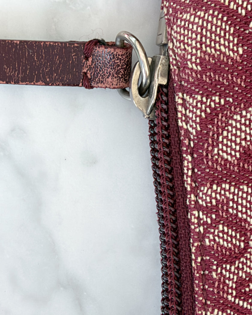 Dior Trotter Monogram Bordeaux Canvas Shoulder Bag