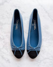 UNWORN Chanel Sky Blue Two-Tone CC Ballet Flats (38.5)