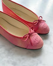 Chanel Peach Pink and Coral Canvas Ballet Flats (36) - VERY RARE