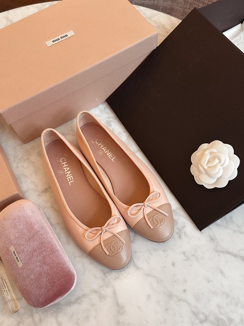 Chanel Ballerina Pink Ballet Flat Shoes (39.5)