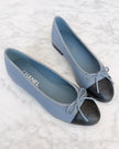 UNWORN Chanel Powder Blue Two-Tone CC Ballet Flats (37.5)