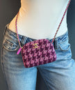 UNWORN Chanel Pink and Purple Tweed CC Chain Shoulder Bag with Gold Hardware